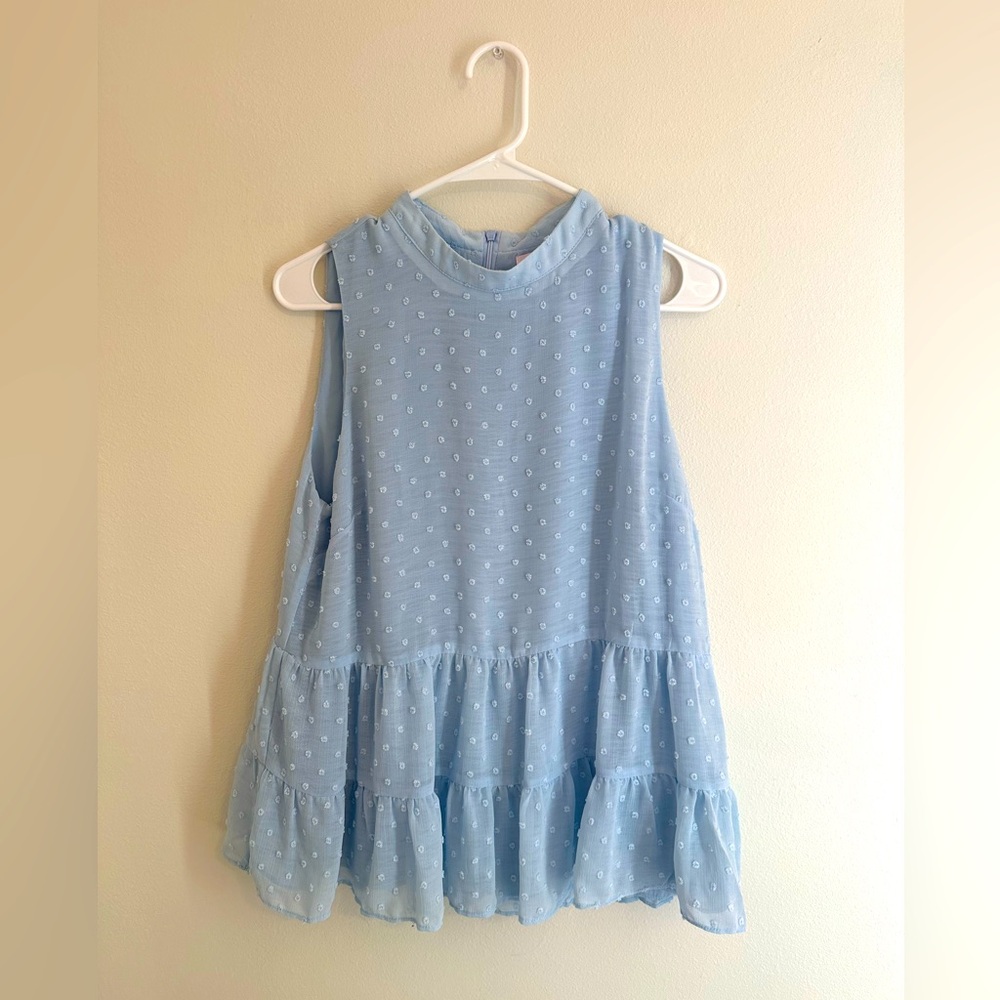 Light Blue Sleeveless Women's Top